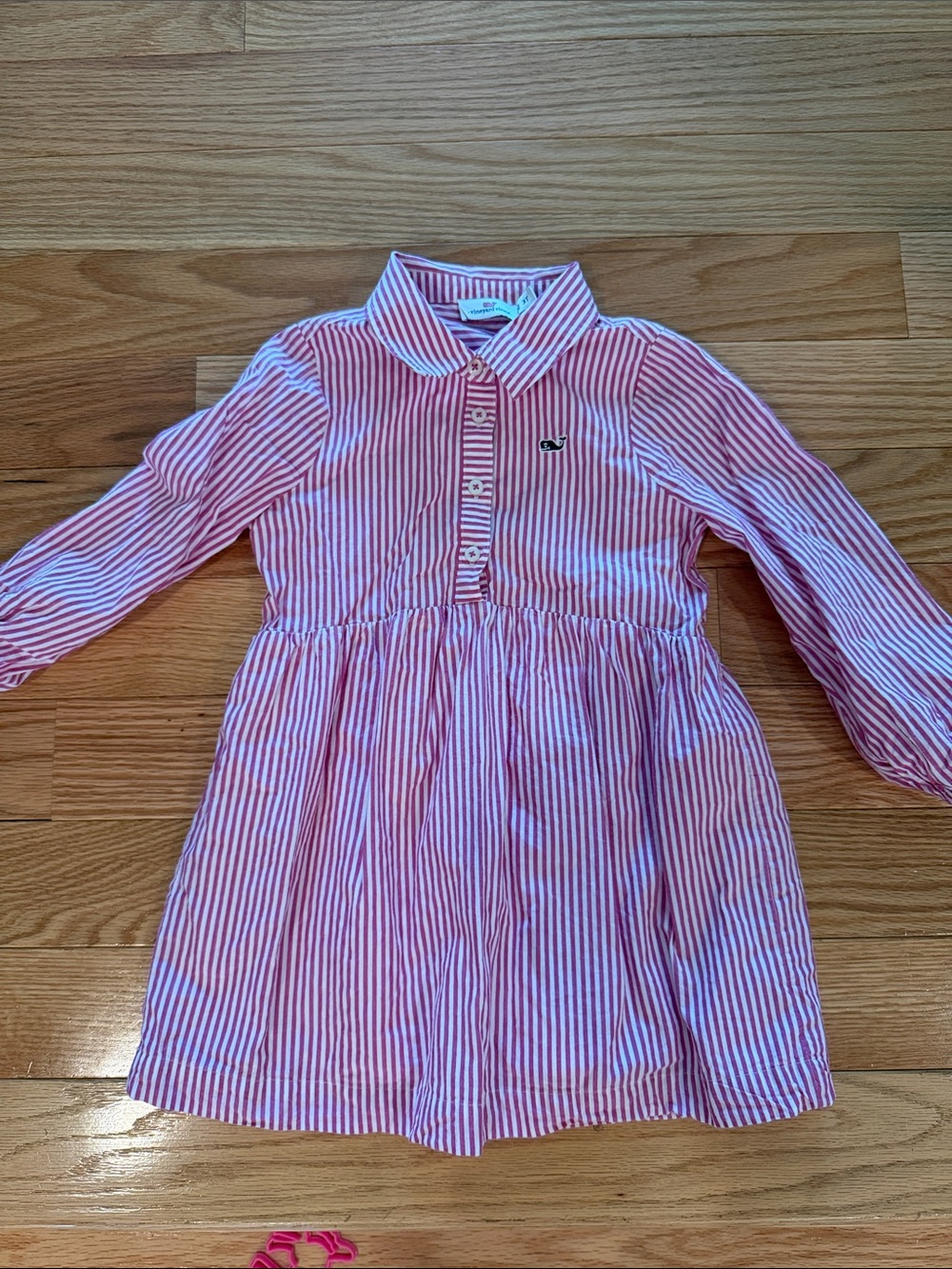 Vineyard Vines Pink & White Striped Collared Dress